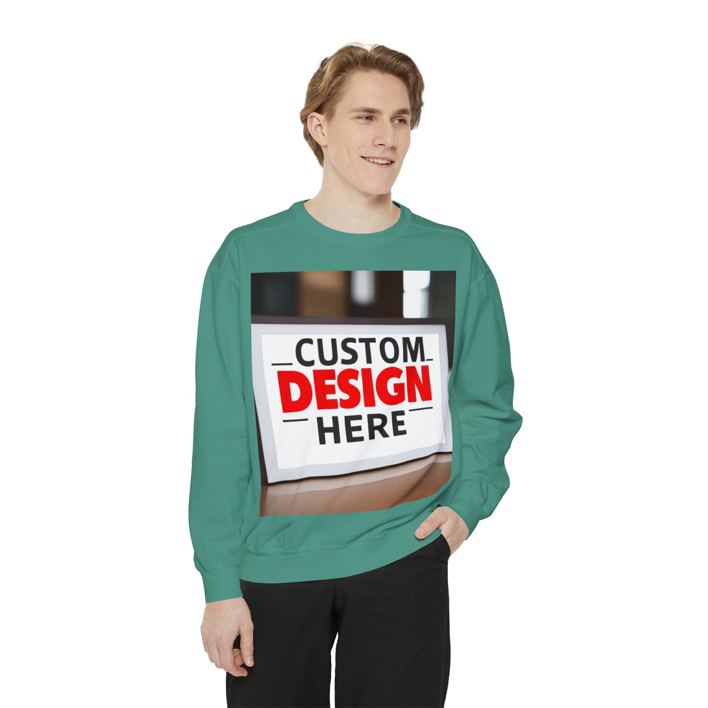 NAAMS Unisex Classic Fit Design Your Own Crewneck Garment-Dyed Sweatshirt - 9.5 oz 80% Cotton