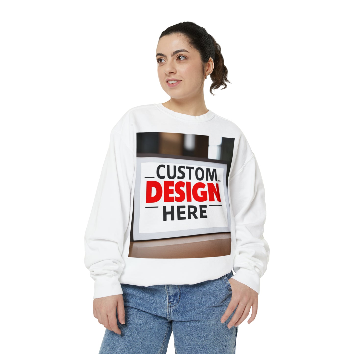 NAAMS Unisex Classic Fit Design Your Own Crewneck Garment-Dyed Sweatshirt - 9.5 oz 80% Cotton