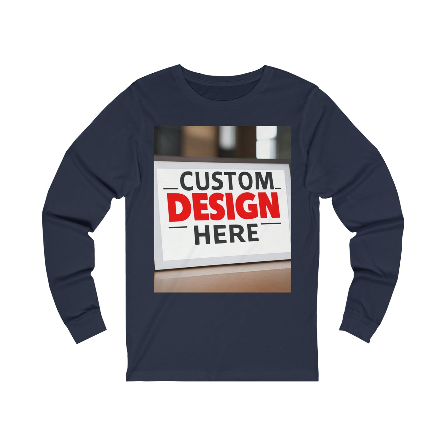 NAAMS Unisex Design Your Custom Jersey Long Sleeve Tee - 4.2oz 100% Airlume Cotton