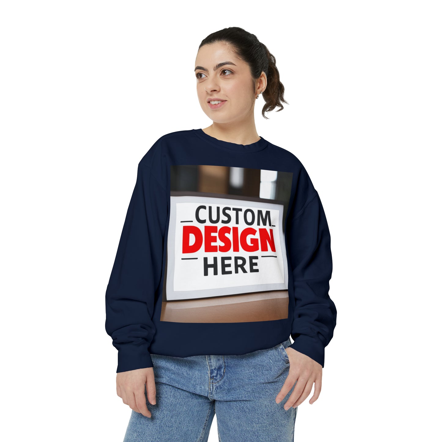 NAAMS Unisex Classic Fit Design Your Own Crewneck Garment-Dyed Sweatshirt - 9.5 oz 80% Cotton