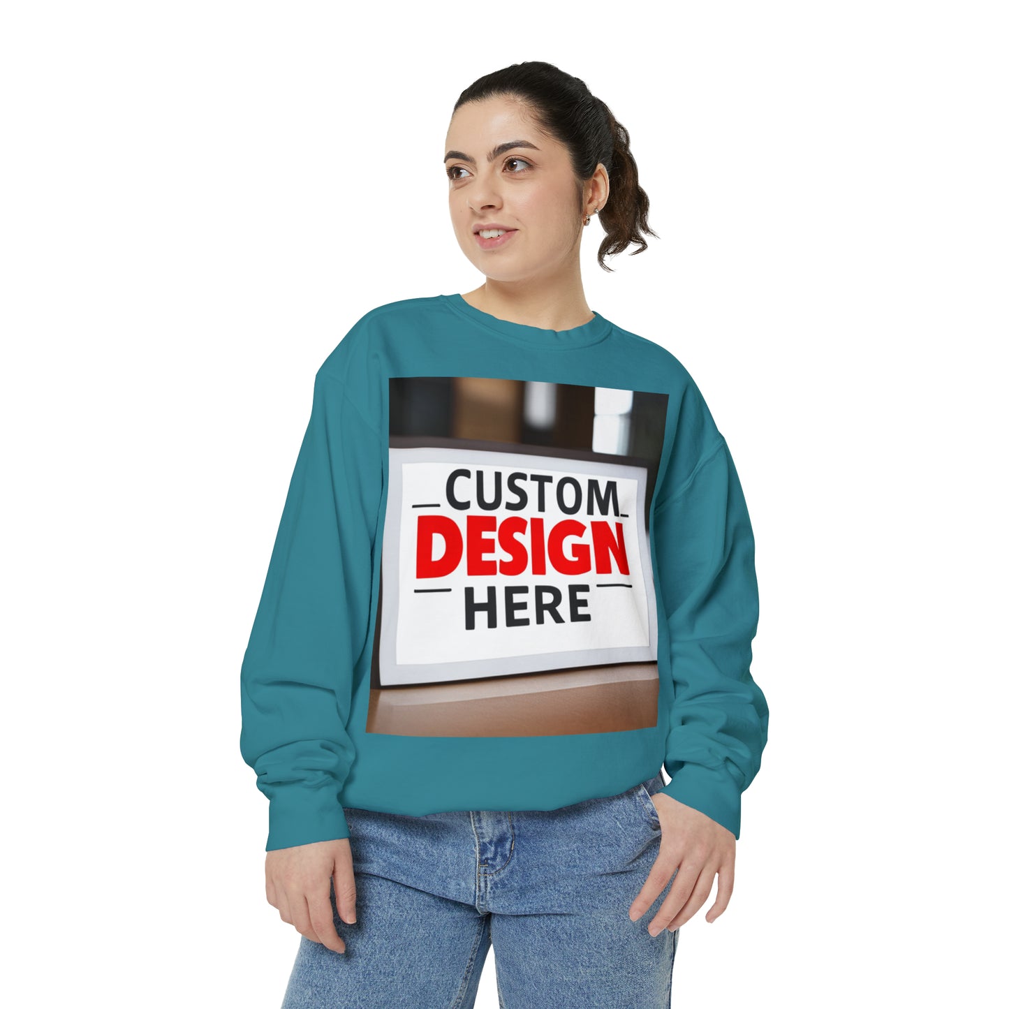 NAAMS Unisex Classic Fit Design Your Own Crewneck Garment-Dyed Sweatshirt - 9.5 oz 80% Cotton