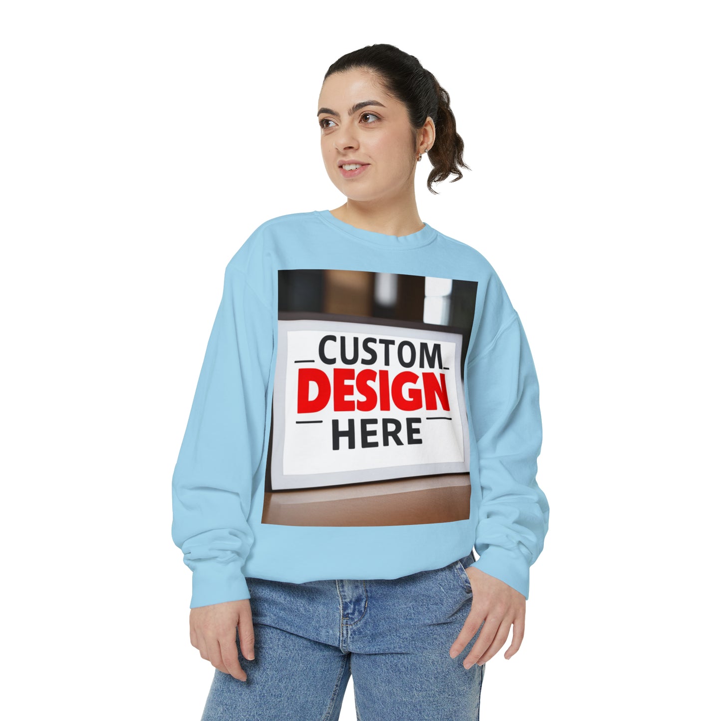 NAAMS Unisex Classic Fit Design Your Own Crewneck Garment-Dyed Sweatshirt - 9.5 oz 80% Cotton