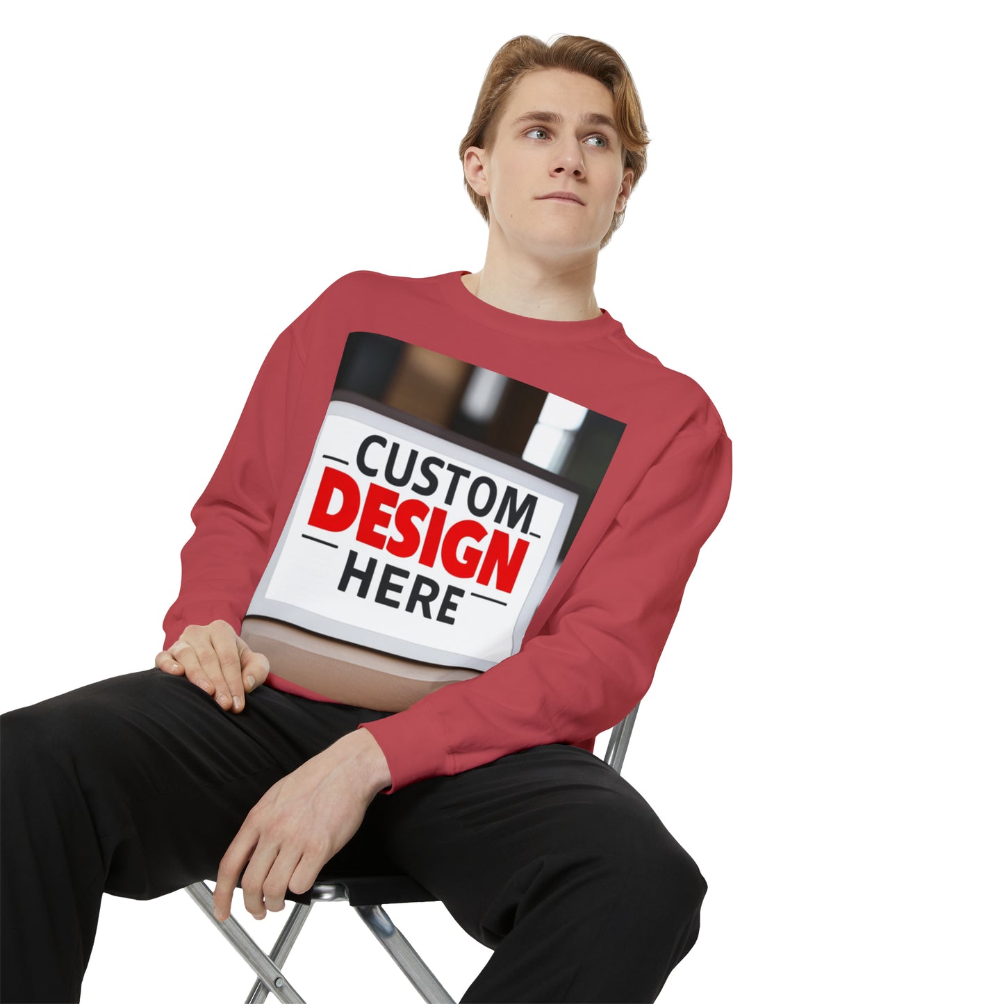NAAMS Unisex Classic Fit Design Your Own Crewneck Garment-Dyed Sweatshirt - 9.5 oz 80% Cotton