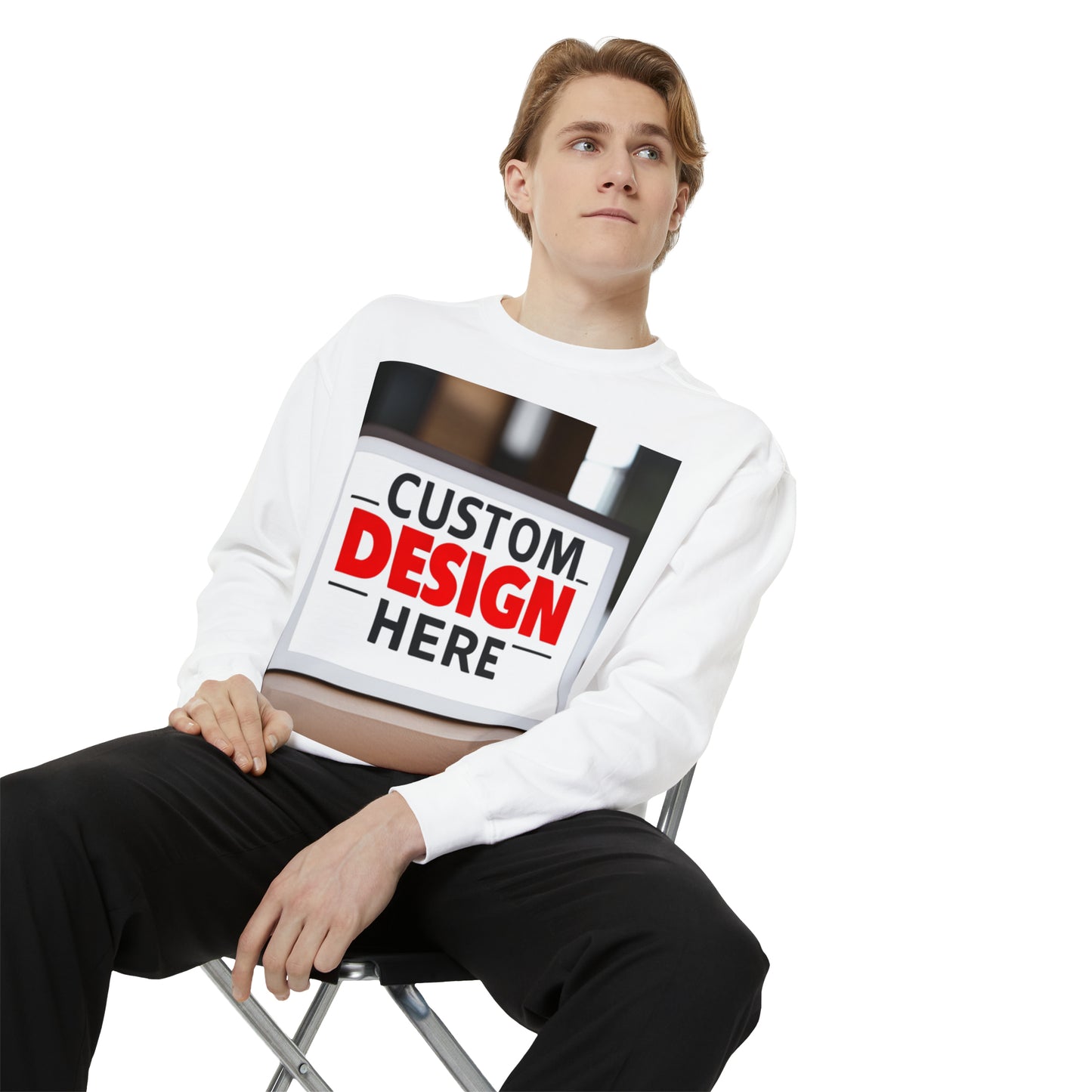 NAAMS Unisex Classic Fit Design Your Own Crewneck Garment-Dyed Sweatshirt - 9.5 oz 80% Cotton