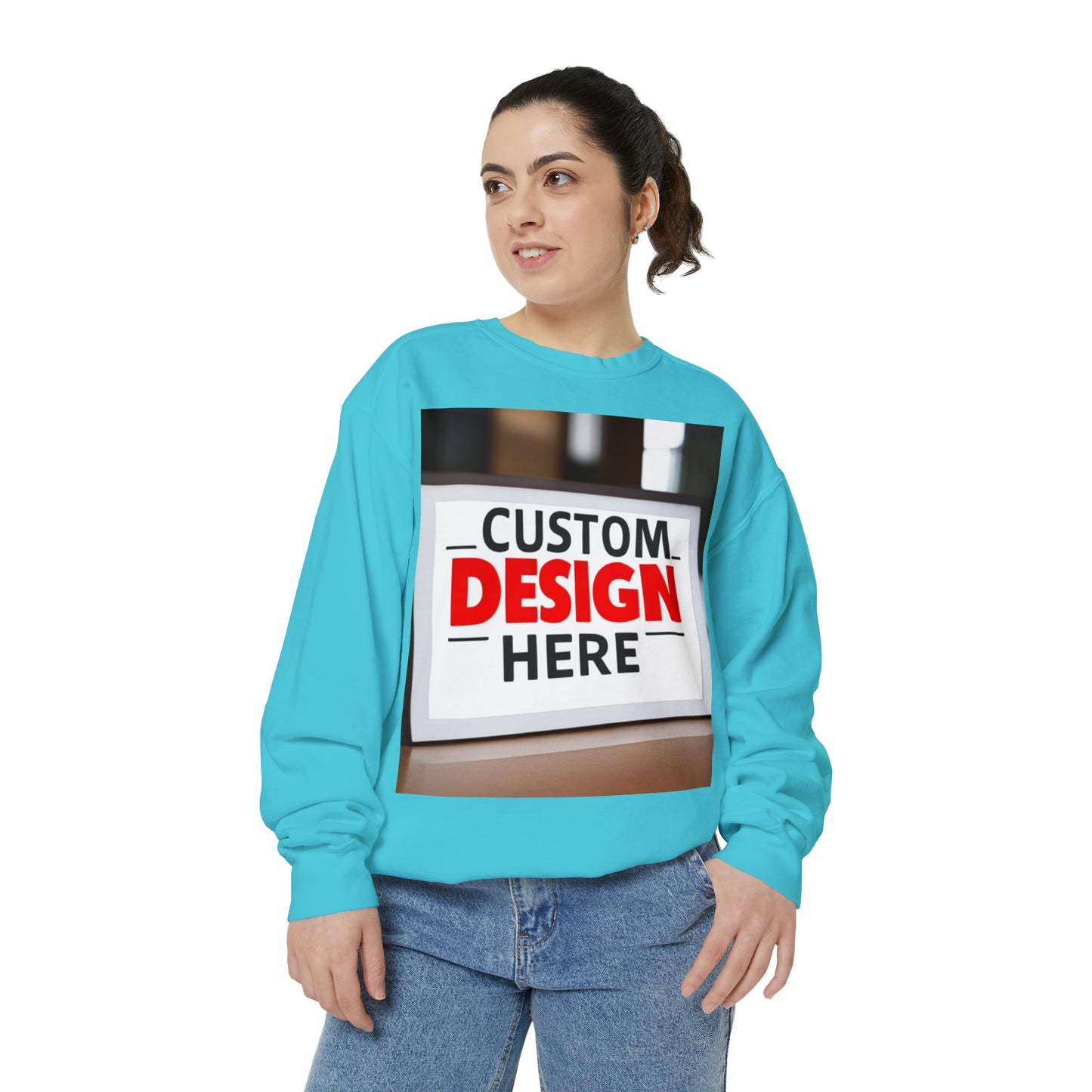 NAAMS Unisex Classic Fit Design Your Own Crewneck Garment-Dyed Sweatshirt - 9.5 oz 80% Cotton