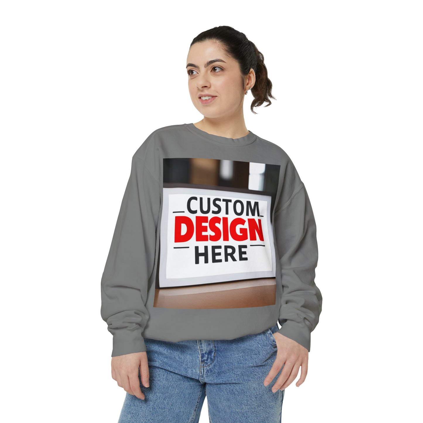 NAAMS Unisex Classic Fit Design Your Own Crewneck Garment-Dyed Sweatshirt - 9.5 oz 80% Cotton