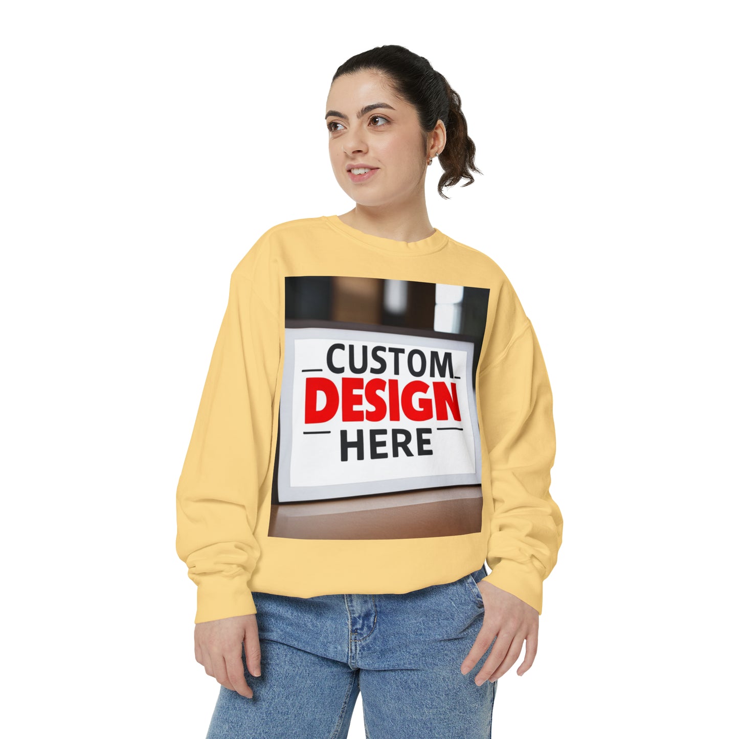 NAAMS Unisex Classic Fit Design Your Own Crewneck Garment-Dyed Sweatshirt - 9.5 oz 80% Cotton
