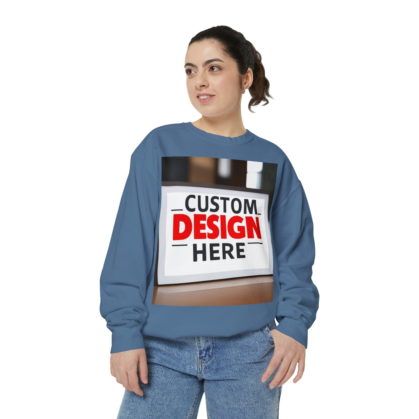 NAAMS Unisex Classic Fit Design Your Own Crewneck Garment-Dyed Sweatshirt - 9.5 oz 80% Cotton