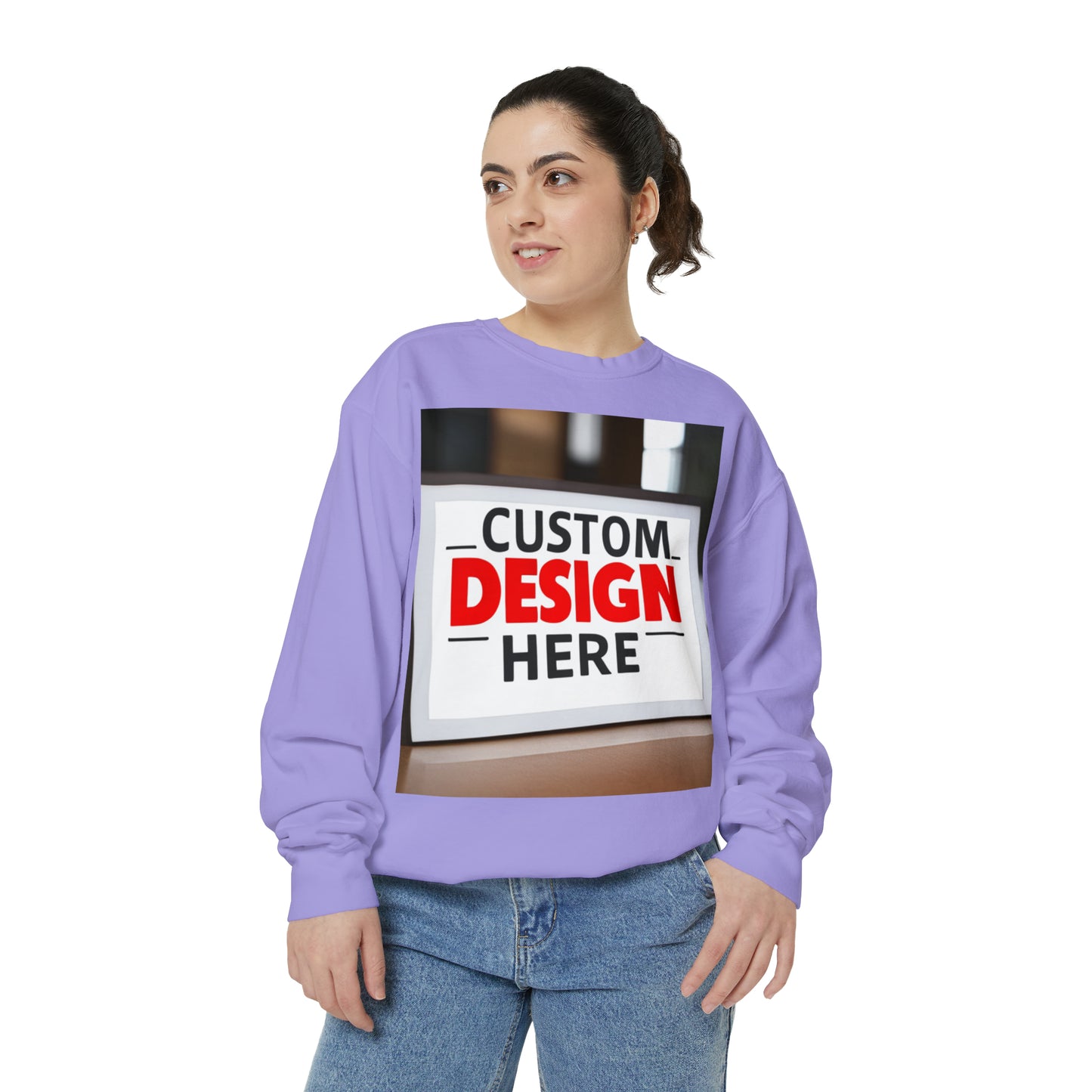 NAAMS Unisex Classic Fit Design Your Own Crewneck Garment-Dyed Sweatshirt - 9.5 oz 80% Cotton