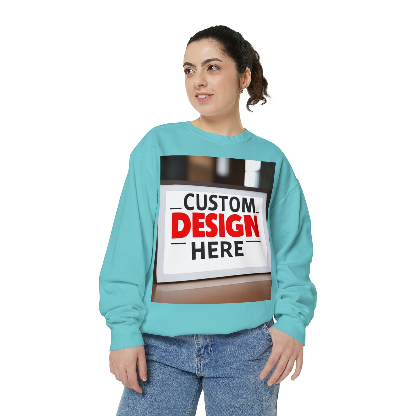 NAAMS Unisex Classic Fit Design Your Own Crewneck Garment-Dyed Sweatshirt - 9.5 oz 80% Cotton