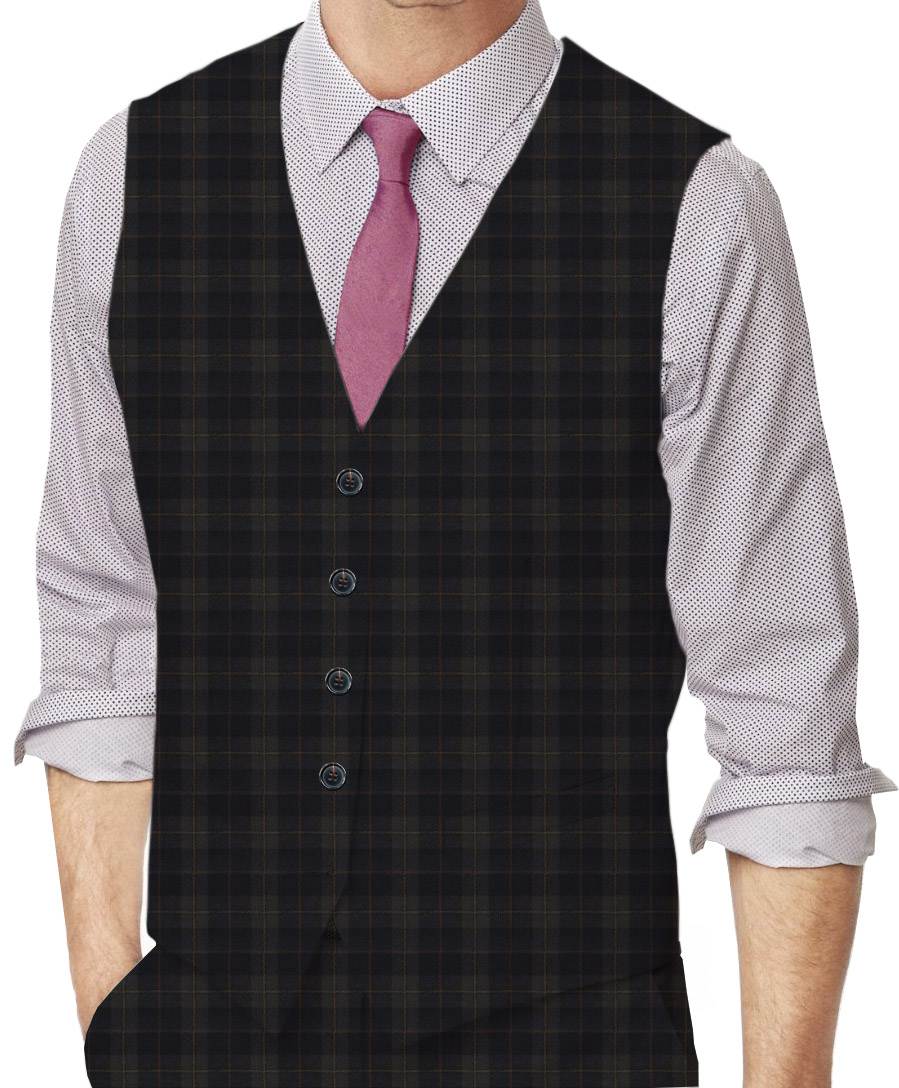 Windowpane Made To Measure Vest - ET0289_MTM_SV