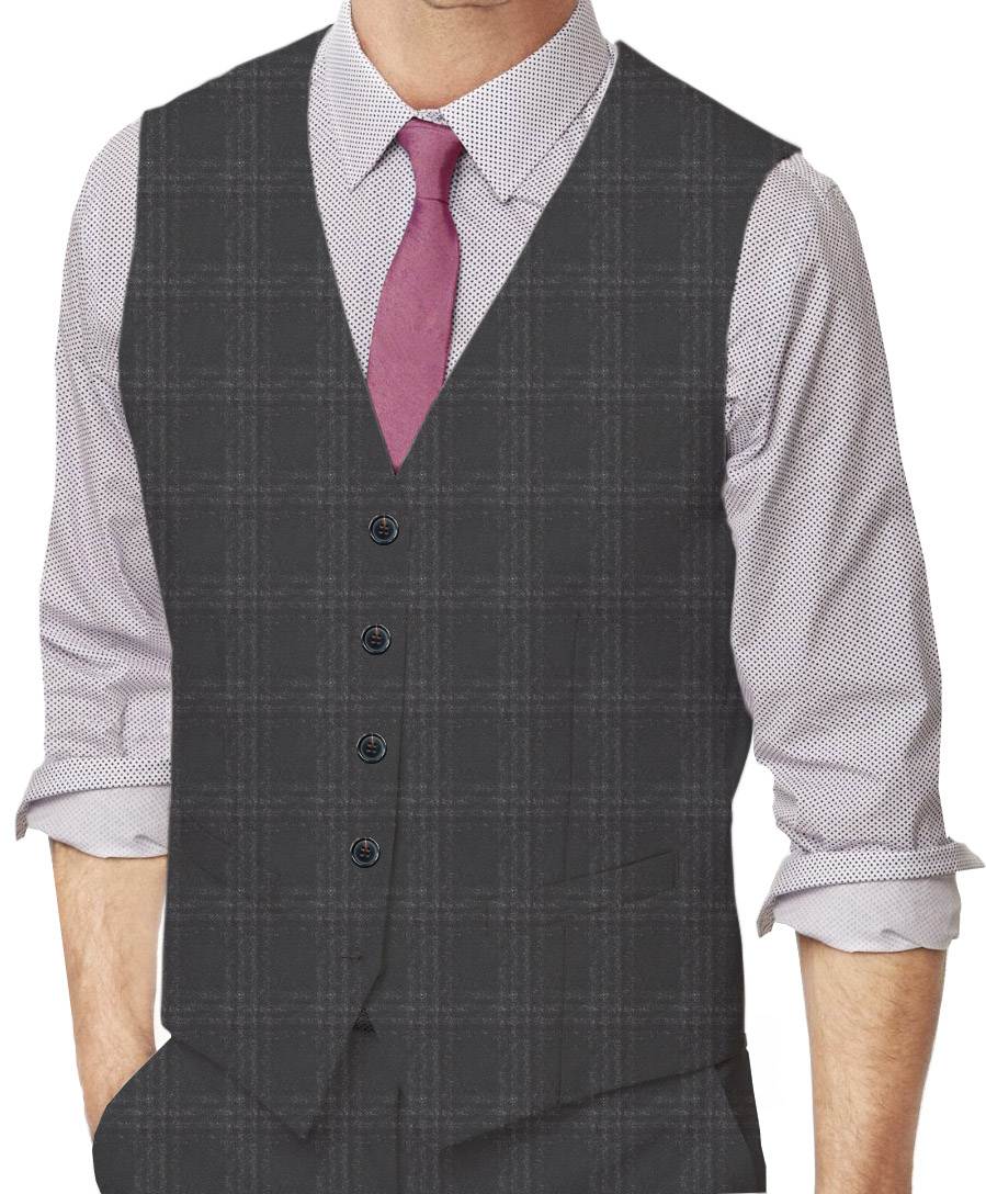 Plaid Made To Measure Vest  - ET0290_MTM_SV