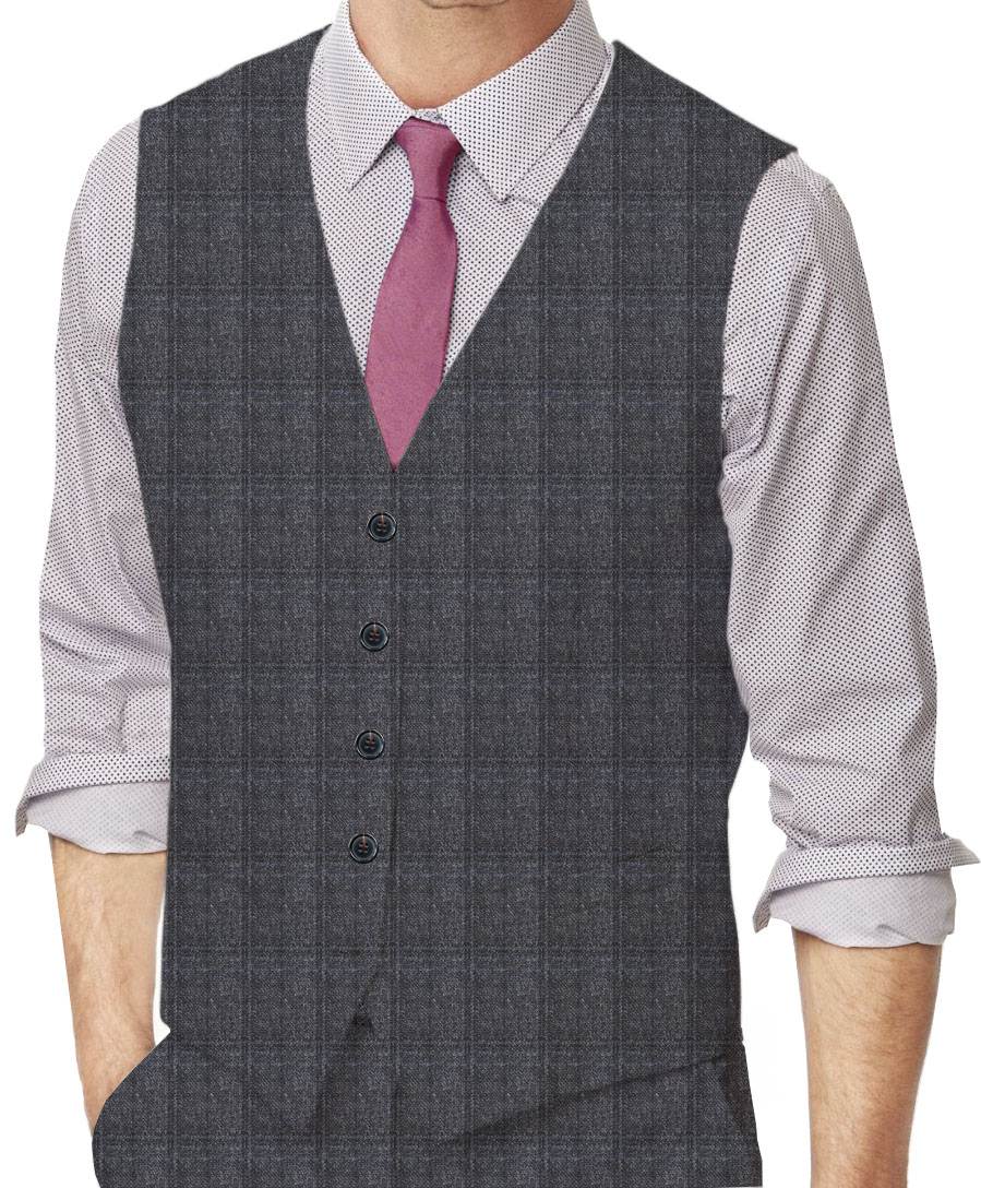Windowpane Made To Measure Vest - ET0171_MTM_SV
