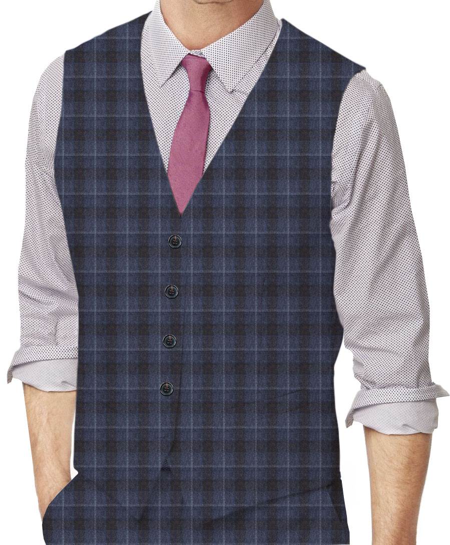 Plaid Made To Measure Vest - ET0176_MTM_SV