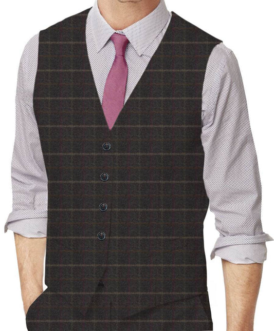 Windowpane Made To Measure Vest  - ET0177_MTM_SV