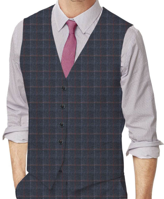 Windowpane Made To Measure Vest  - ET0189_MTM_SV