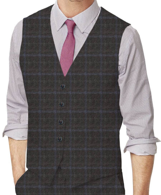 Windowpane Made To Measure Vest  - ET0191_MTM_SV