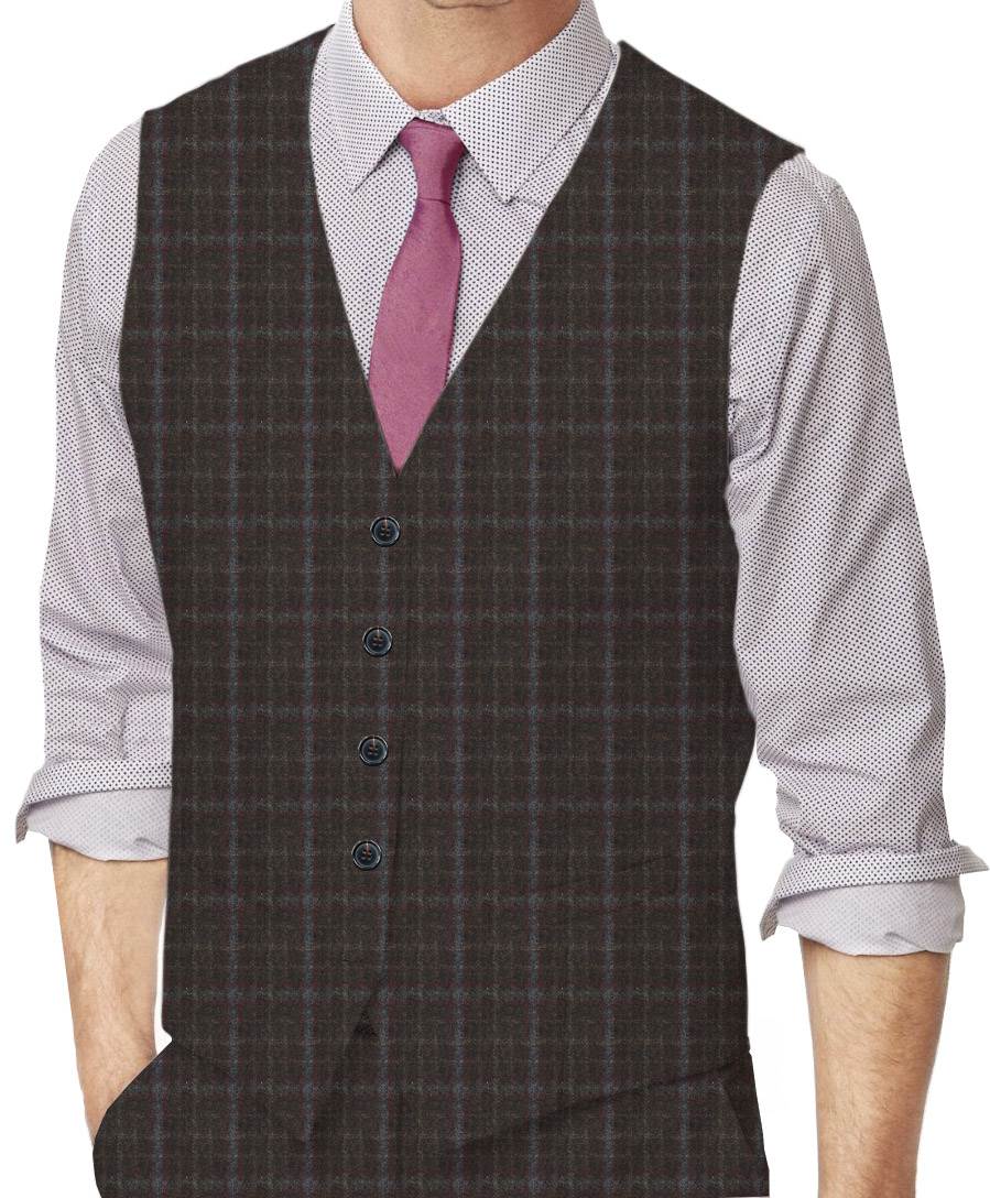 Windowpane Made To Measure Vest  - ET0204_MTM_SV