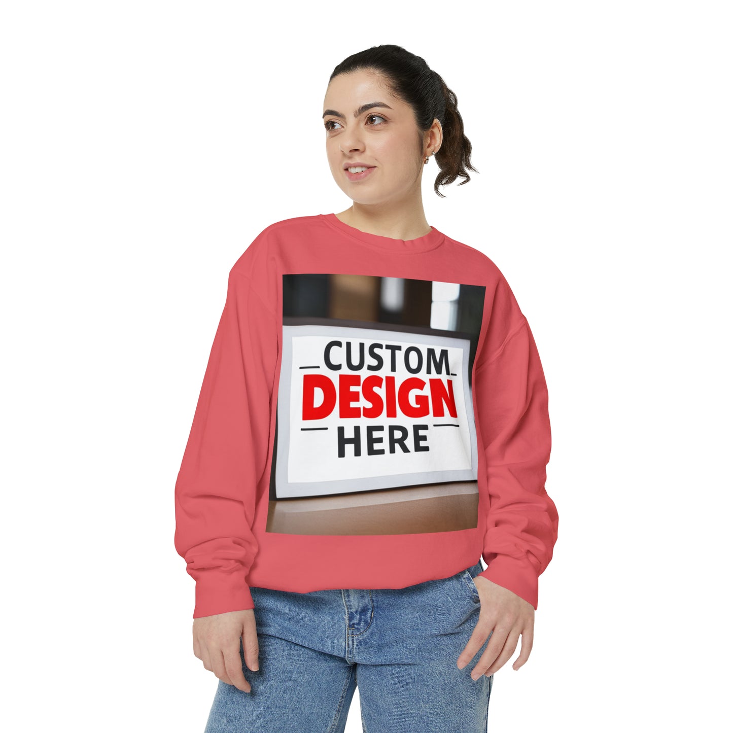 NAAMS Unisex Classic Fit Design Your Own Crewneck Garment-Dyed Sweatshirt - 9.5 oz 80% Cotton