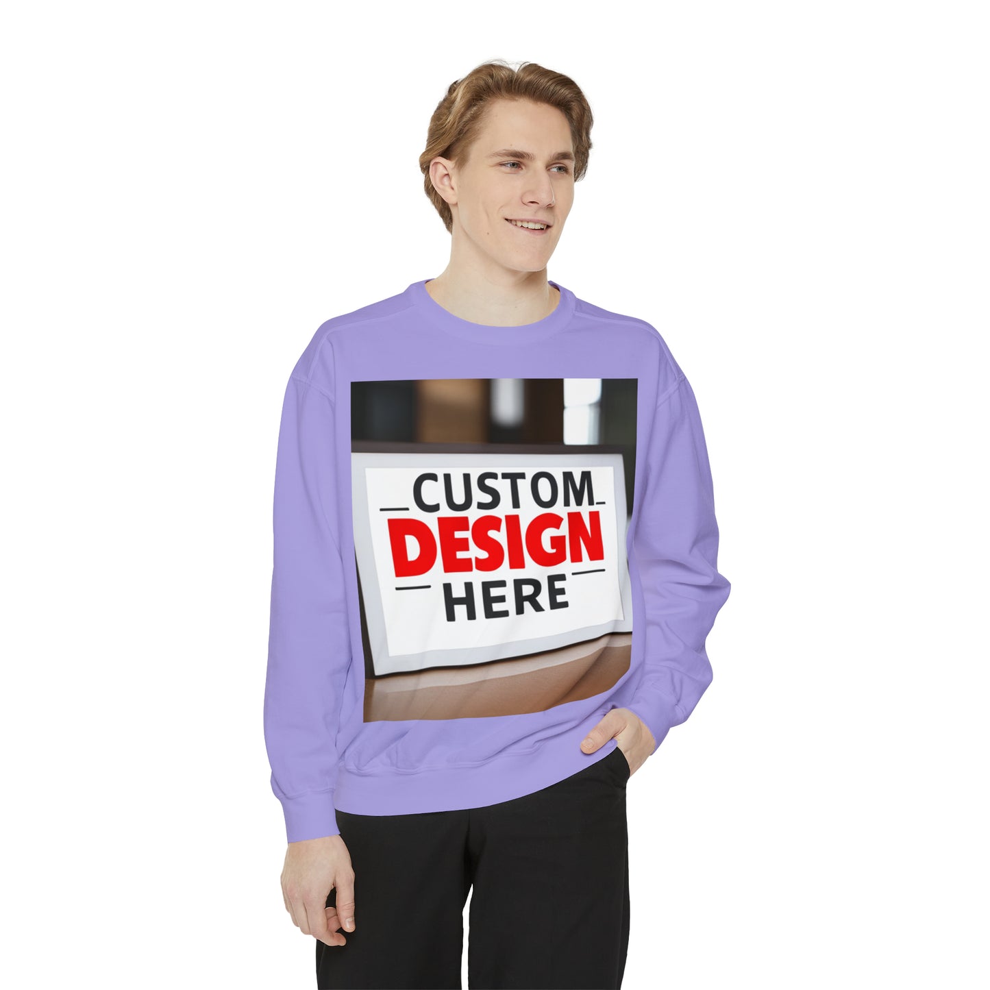 NAAMS Unisex Classic Fit Design Your Own Crewneck Garment-Dyed Sweatshirt - 9.5 oz 80% Cotton