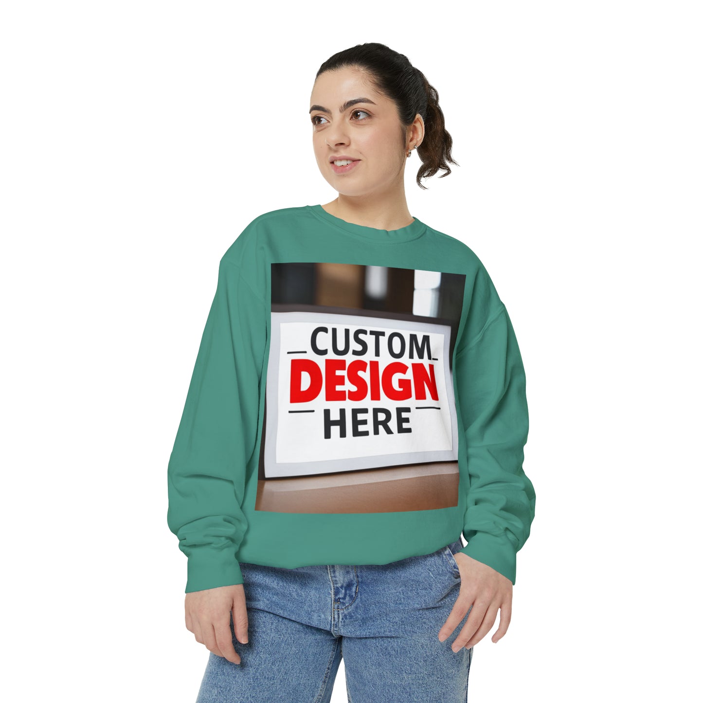 NAAMS Unisex Classic Fit Design Your Own Crewneck Garment-Dyed Sweatshirt - 9.5 oz 80% Cotton