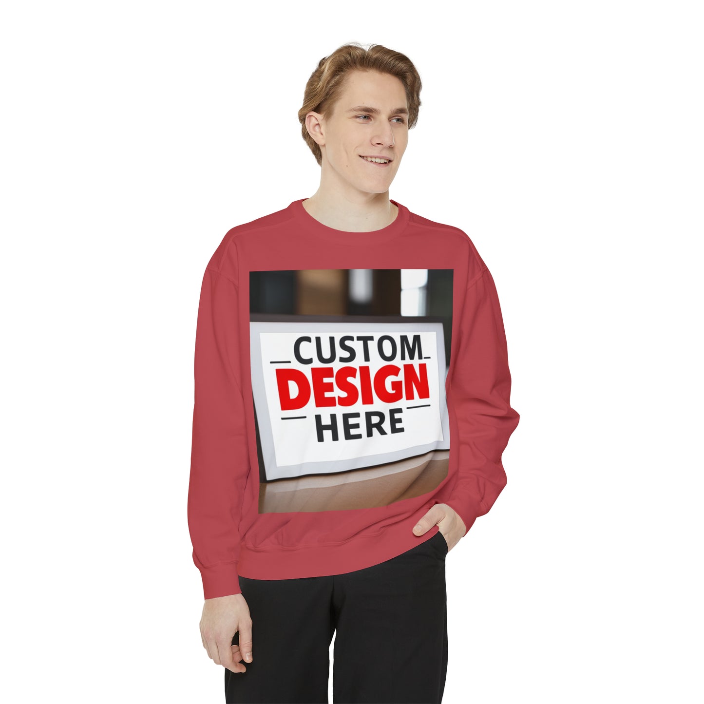 NAAMS Unisex Classic Fit Design Your Own Crewneck Garment-Dyed Sweatshirt - 9.5 oz 80% Cotton