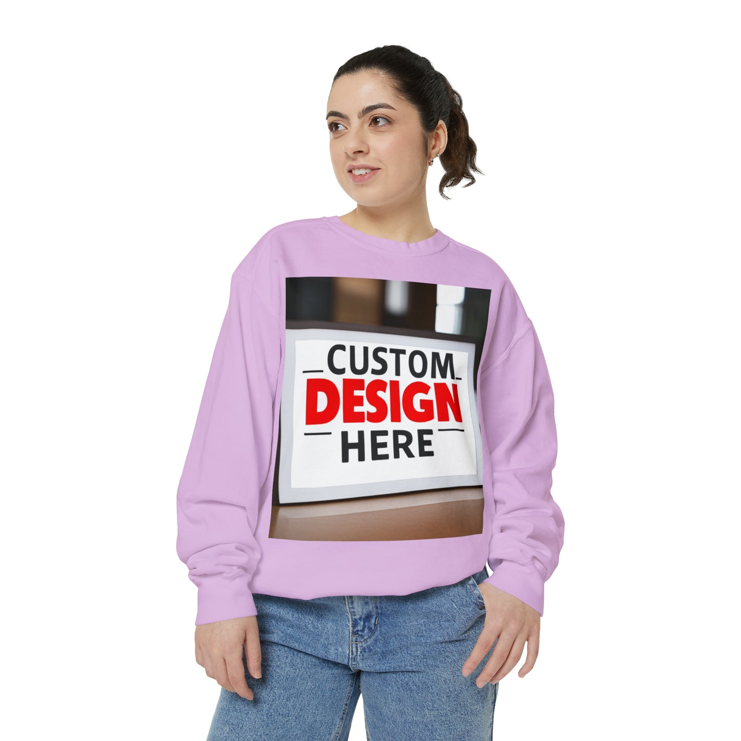 NAAMS Unisex Classic Fit Design Your Own Crewneck Garment-Dyed Sweatshirt - 9.5 oz 80% Cotton