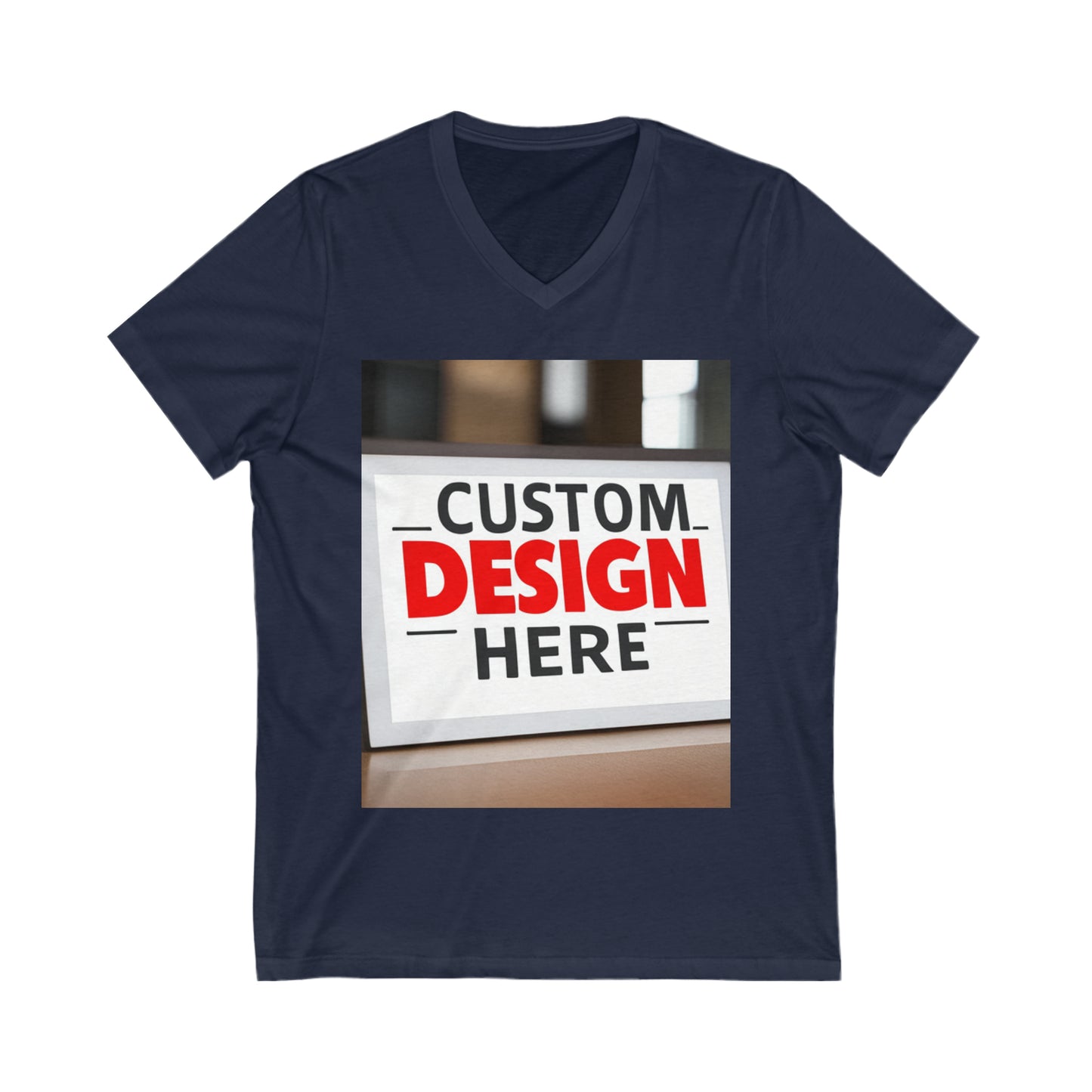 NAAMS Unisex Design Your Own Jersey Short Sleeve V-Neck 4.2oz 100% Cotton Tee
