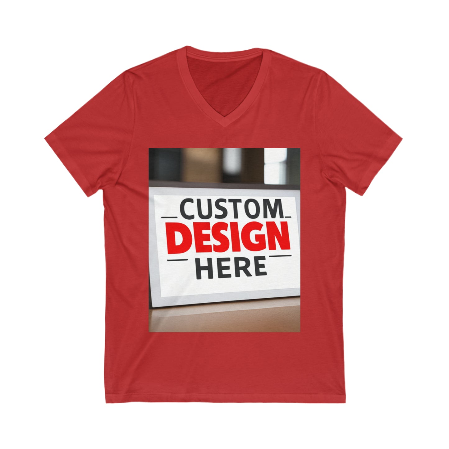 NAAMS Unisex Design Your Own Jersey Short Sleeve V-Neck 4.2oz 100% Cotton Tee