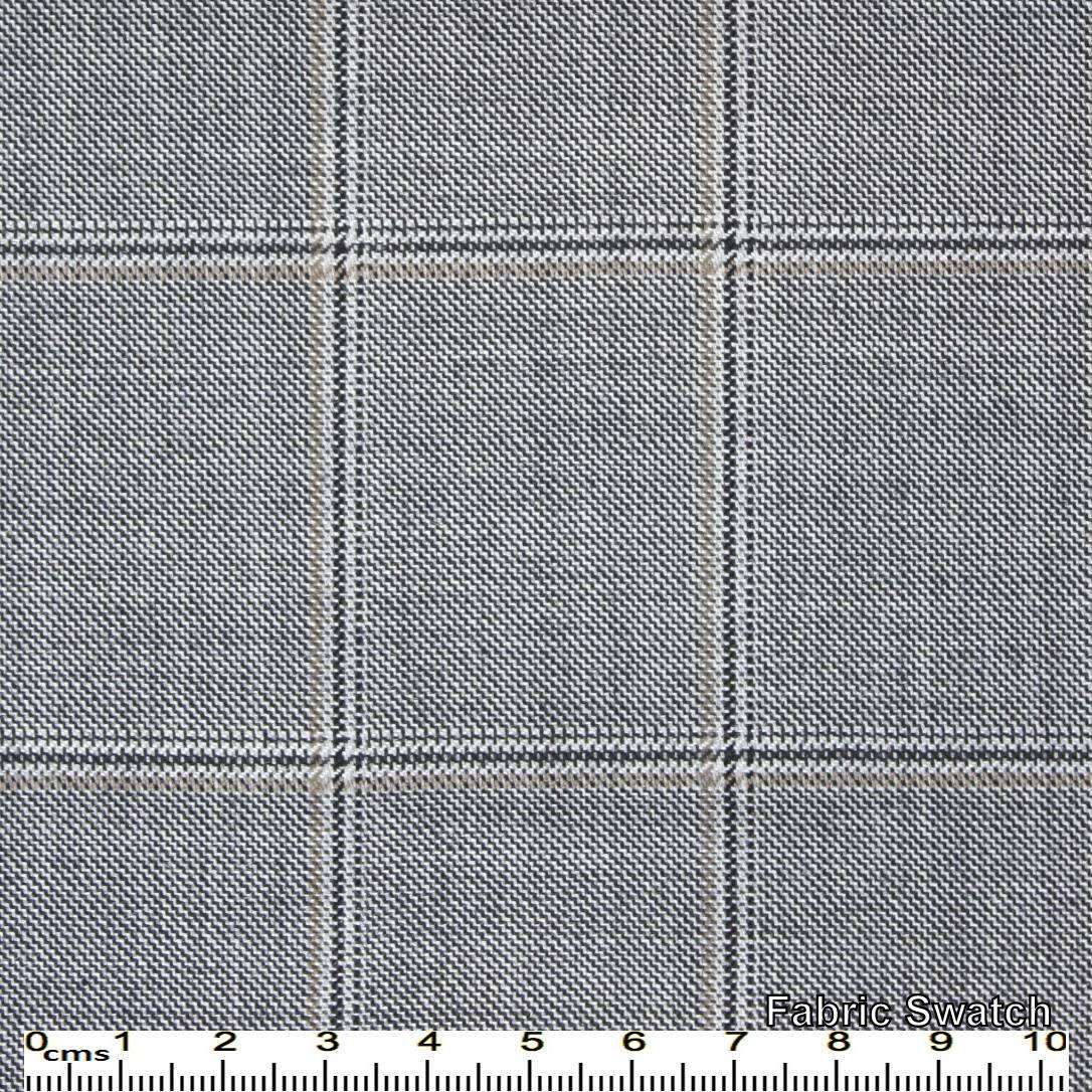 Aluminium Grey Windowpane Made To Measure Jacket - VBC0350_MTM_SJ