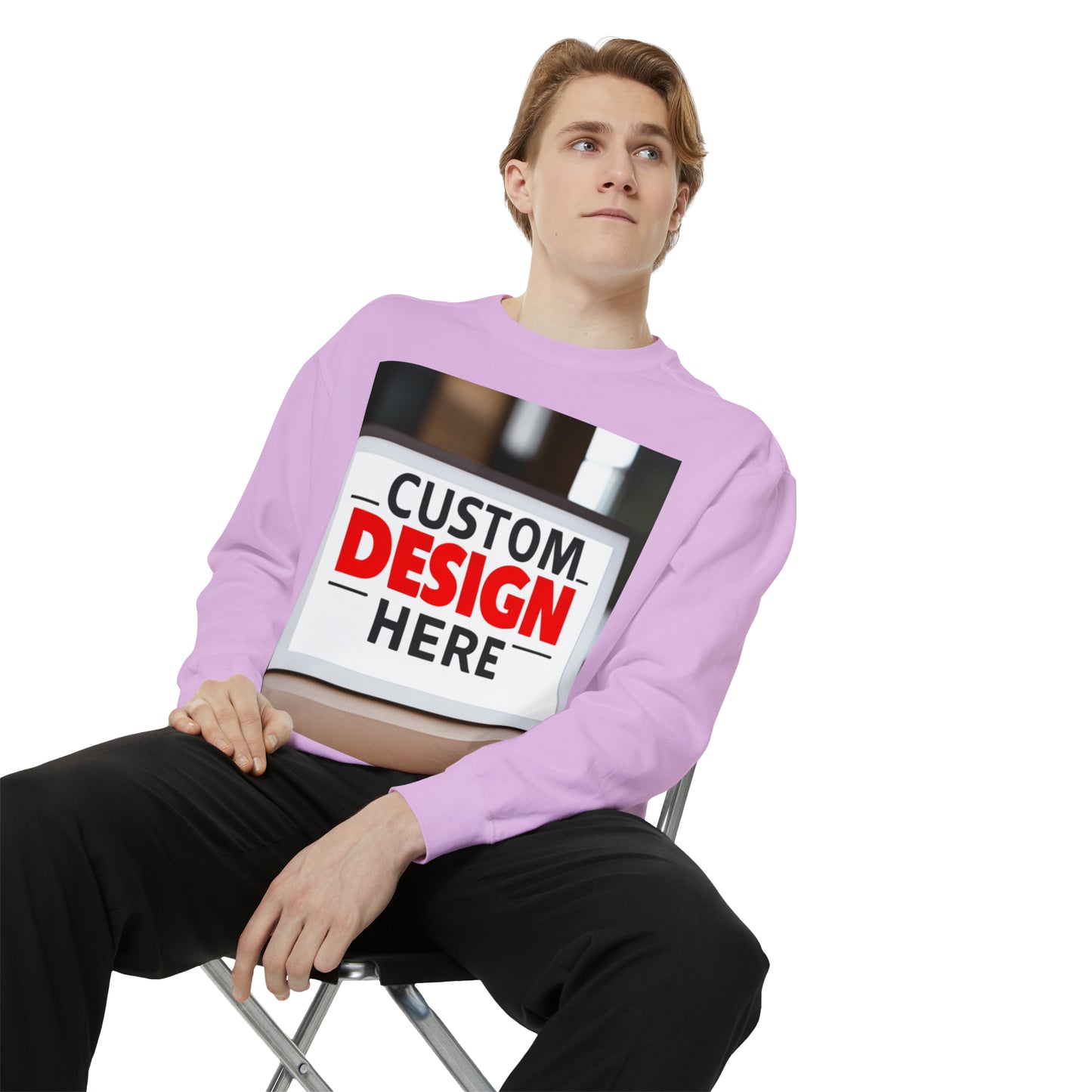 NAAMS Unisex Classic Fit Design Your Own Crewneck Garment-Dyed Sweatshirt - 9.5 oz 80% Cotton