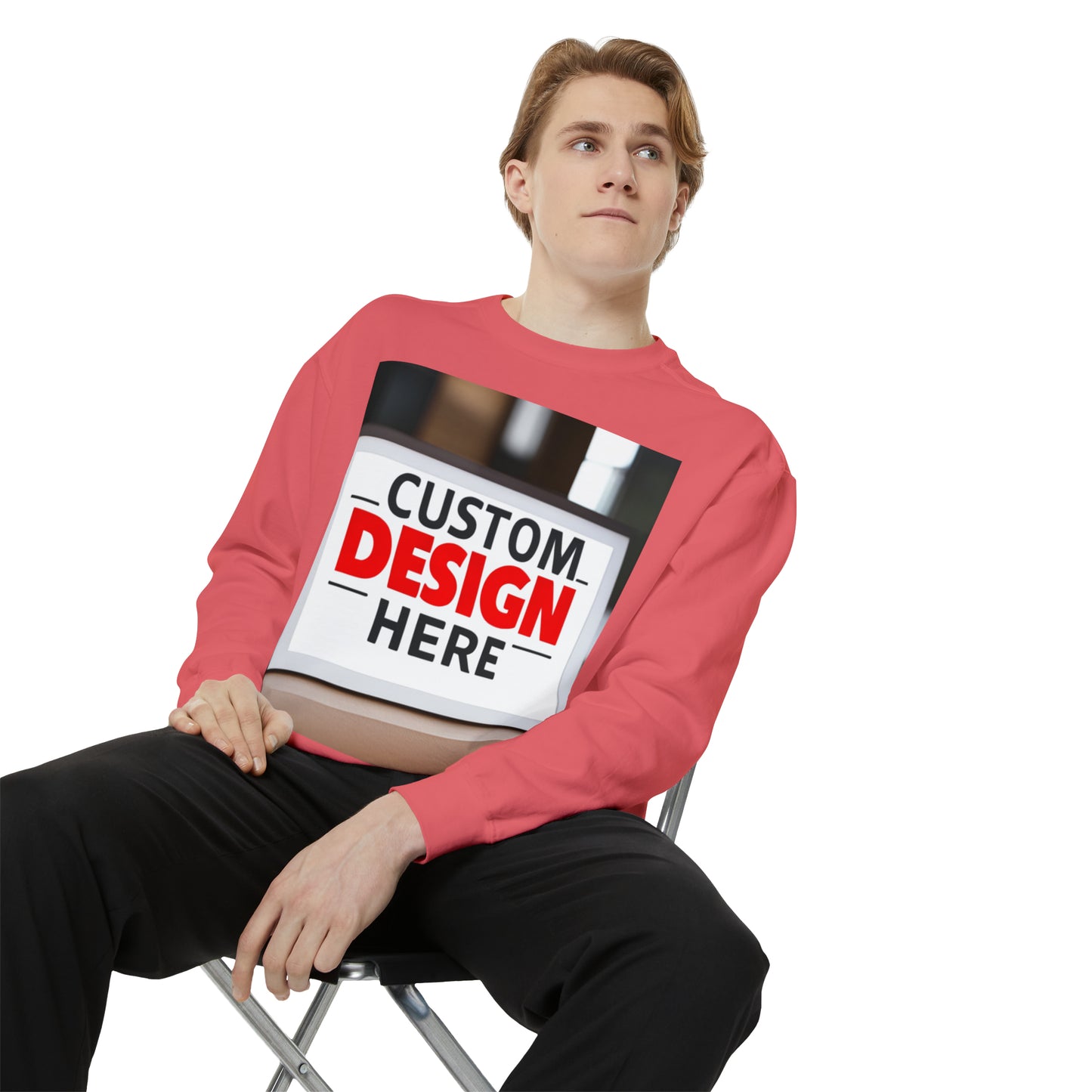 NAAMS Unisex Classic Fit Design Your Own Crewneck Garment-Dyed Sweatshirt - 9.5 oz 80% Cotton