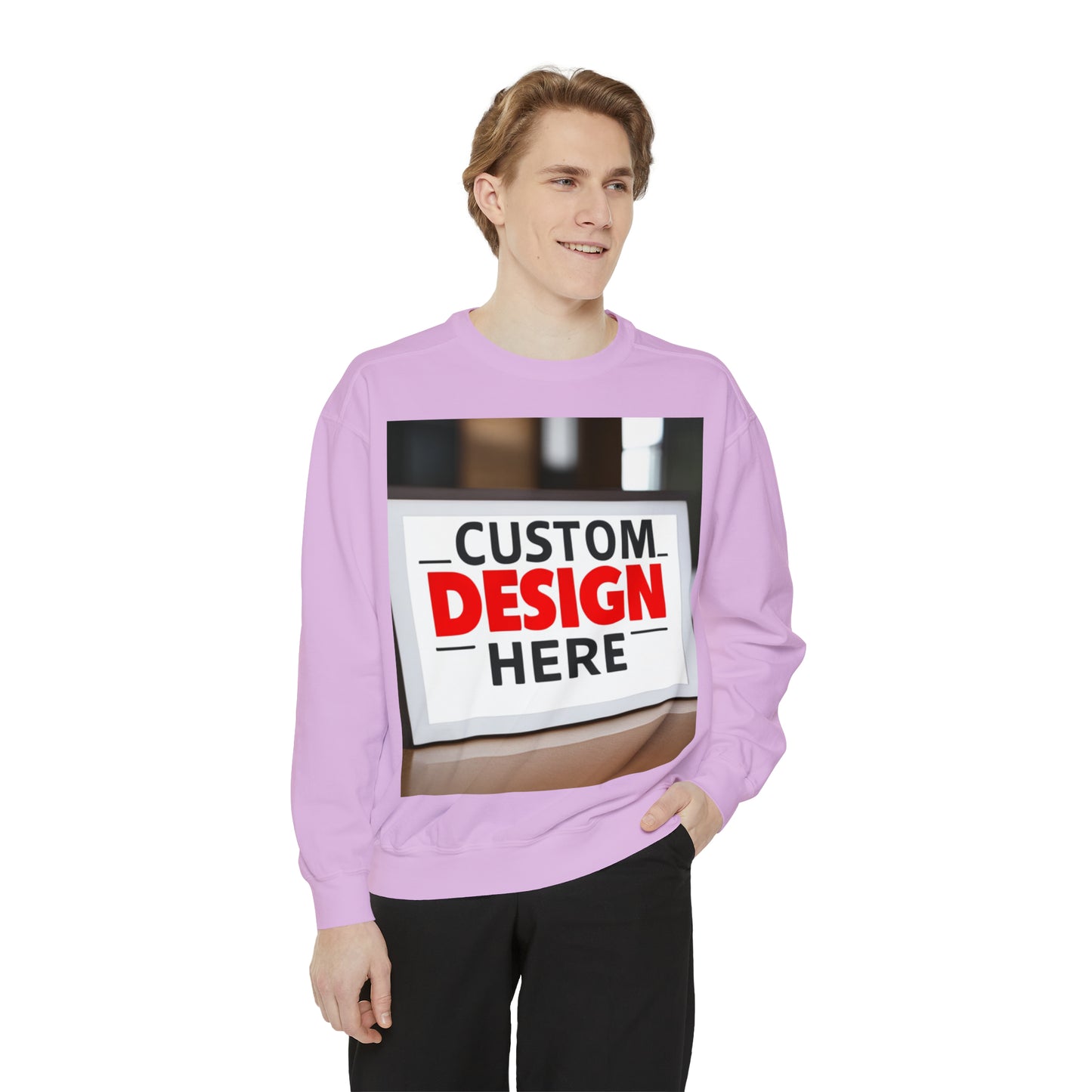 NAAMS Unisex Classic Fit Design Your Own Crewneck Garment-Dyed Sweatshirt - 9.5 oz 80% Cotton