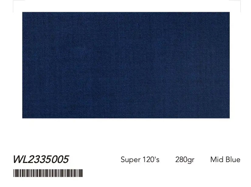 Mid Blue Textured Super 120's Wool – 280g | Bespoke Women's Suit & Separates