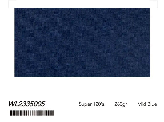 Mid Blue Textured Super 120âs Wool 2-Piece Suit â 280g Modern Tailoring