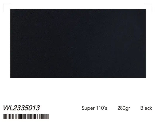 Black Super 110âs Wool Suit â 280g Classic Tailoring
