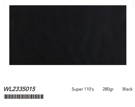 Deep Black Super 110âs Wool Suit â 280g Refined Tailoring