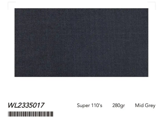Mid Grey Super 110âs Wool Suit â 280g Refined Tailoring