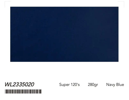 Navy Blue Super 120âs Wool Suit â 280g Refined Tailoring
