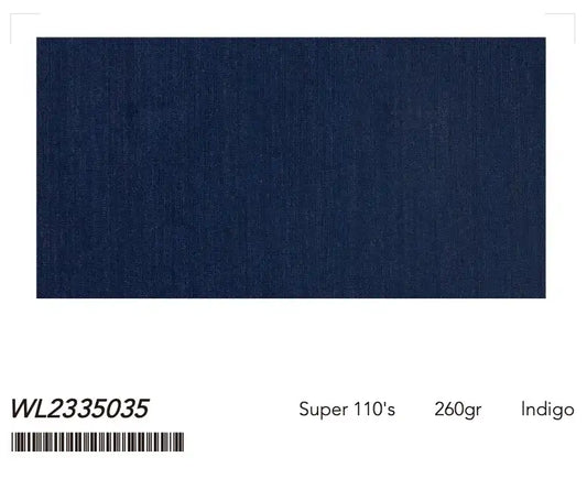 Indigo Super 110âs Wool Double-Breasted Peak Lapel Suit â 260g Contemporary Tailoring