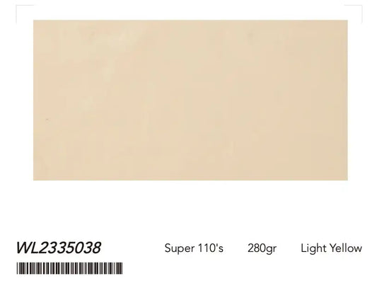 Light Yellow Super 110âs Wool Double-Breasted Peak Lapel Suit â 280g Signature Tailoring