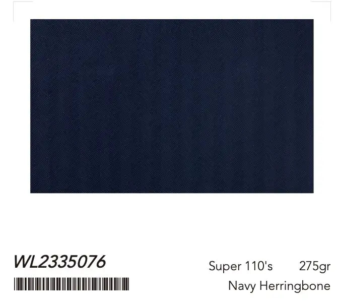 Navy Herringbone Super 110’s Wool Suit – 275g Precision Tailoring
