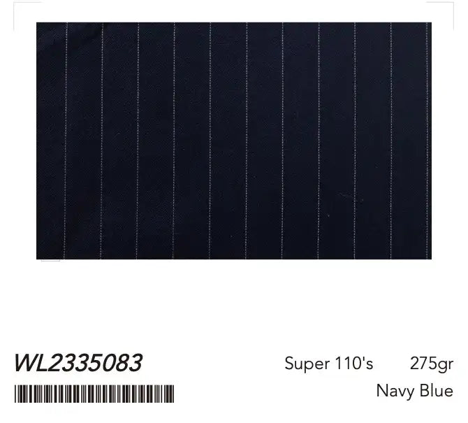 Classic Navy Pinstripe Super 110’s Wool Suit – 275g Timeless Tailoring
