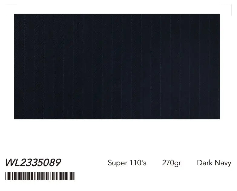 Dark Navy Herringbone Pinstripe Super 110’s Wool Suit – 270g Signature Tailoring