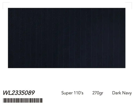 Dark Navy Herringbone Pinstripe Super 110âs Wool Suit â 270g Signature Tailoring