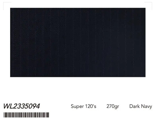 Dark Navy Textured Pinstripe Super 120âs Wool Suit â 270g Luxury Tailoring