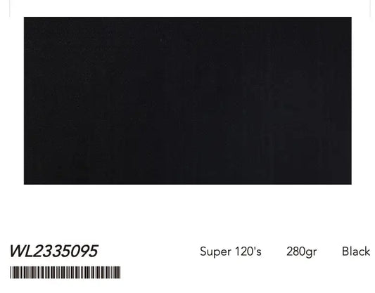 Jet Black Super 120âs Wool Suit â 280g Premium Tailoring