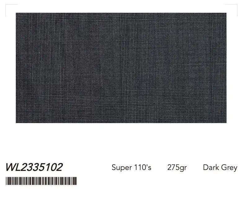 Dark Grey Micro Check Super 110’s Wool Suit – 275g Refined Tailoring
