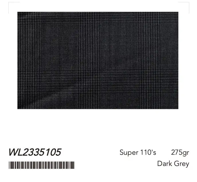 Dark Grey Glen Check Super 110’s Wool Suit – 275g Refined Tailoring