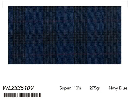 Navy Windowpane Check Super 110âs Wool Suit â 275g Refined Tailoring